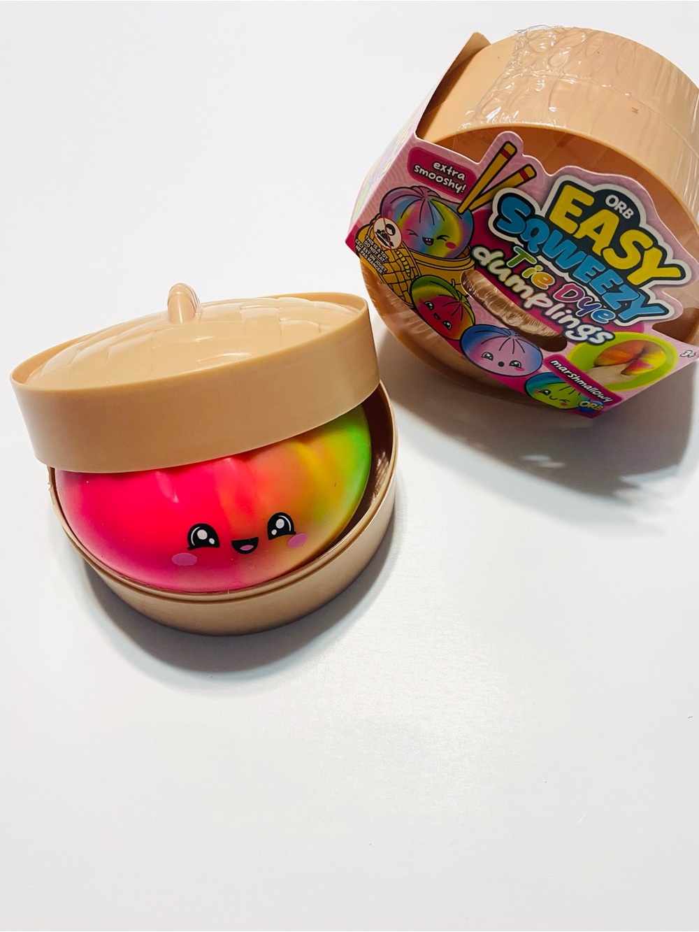 ORB Easy Squeezy Tie-Dye Dumpling Plush Squishy Toy - Rainbow
